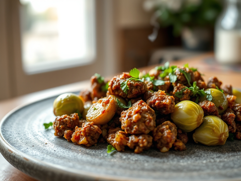 brussel sprout and ground beef recipes